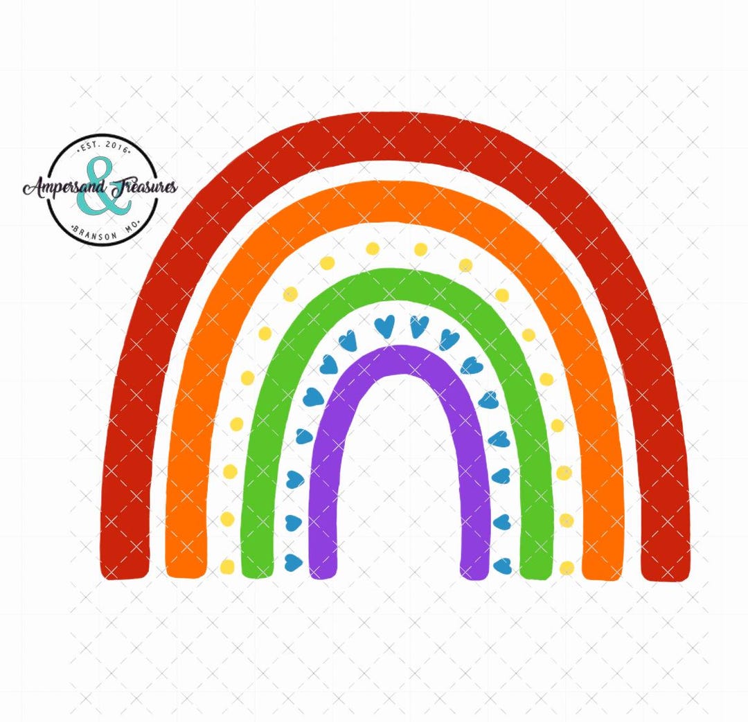 Boho Rainbow Clipart Bundle, SVG PNG Digital Downloads - Etsy