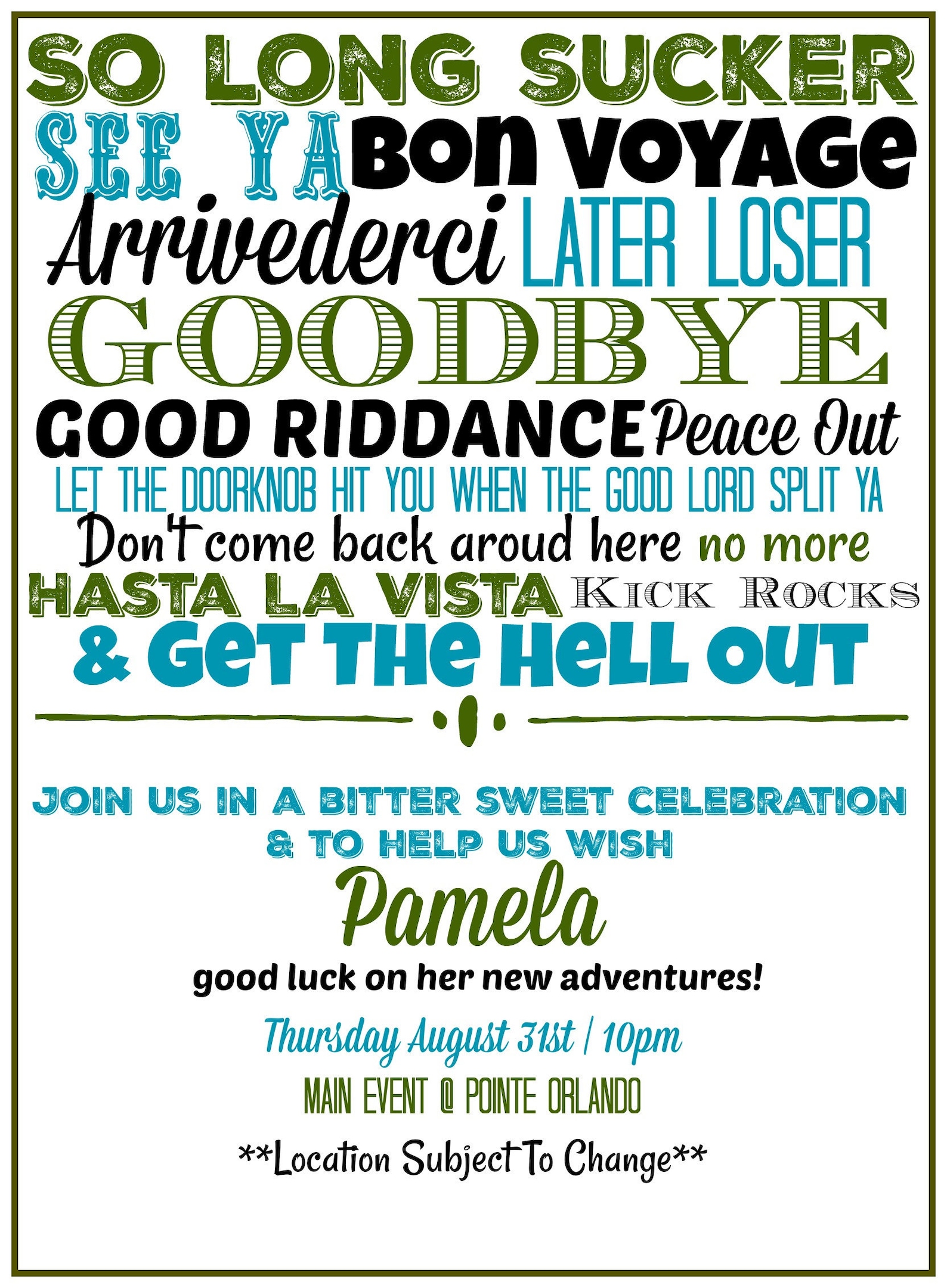 Goodbye Invitation/ Farewell/ Work Party/ Coworker Leaving/ Etsy