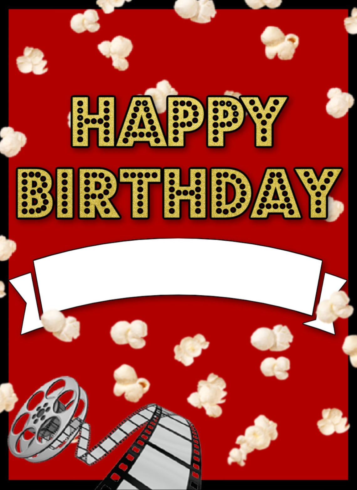 Editable Movie Night Birthday Sign/ Digital Download/ Etsy