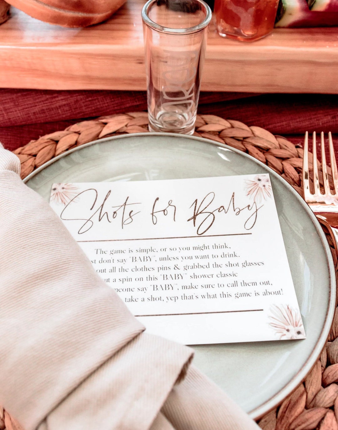 Don't Say Baby Game, Baby Shower Game Alternative, Shots for Baby, Don