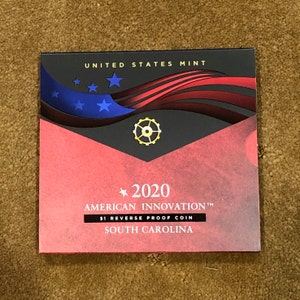 South Carolina American Innovation 2020 One Dollar  Reverse Proof Coin - South Carolina