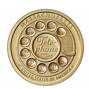 Massachusetts 2020 American Innovation Massachusetts 2 Dollar Coin Set  Invention of the Telephone One Dollar Coin, Brand New, Mint