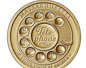 Massachusetts 2020 American Innovation Massachusetts - Invention of the Telephone One Dollar Coin, Brand New, Mint