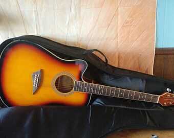 KONA 6-String Left-Handed Acoustic Electric Thin Guitar- Gator Case,Model K2LTSB