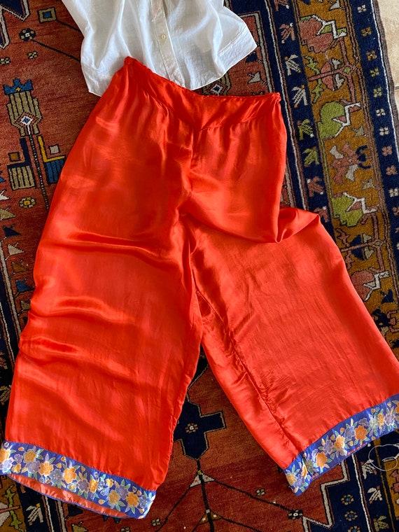 Vintage 1940s Japanese rayon lounge pant