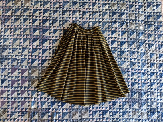 Vintage 1940s full skirt | 50s striped skirt