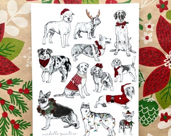 Festive Pups Postcard