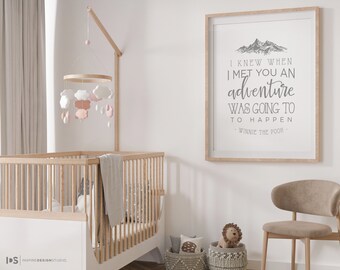Winnie the Pooh Nursery Print, Adventure Quote (Digital Art)