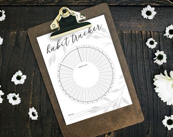 Circular Habit Tracker Printable, Monthly Progress Tracker (PDF)