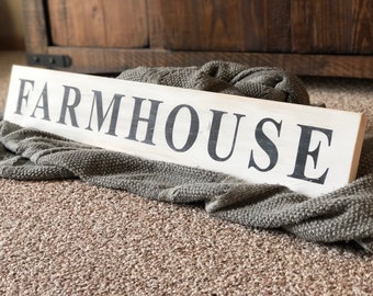 Farmhouse Sign | 36x6 | Black and White Rustic Farm Decor | Vintage & Aged Wood Signs | Large Oversized Decor | Handmade Gifts