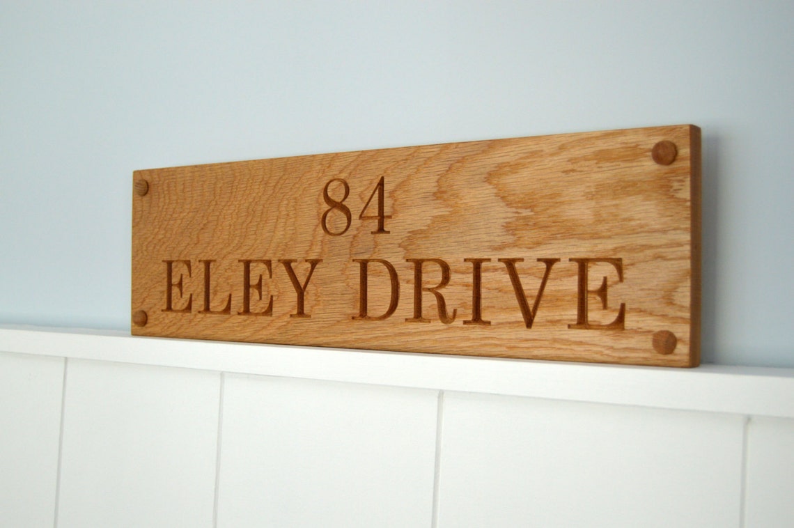 Wooden House Sign Carved House Sign Oak House Sign Etsy UK