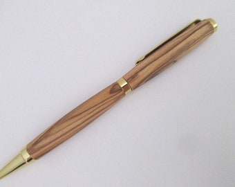 Handmade pen handcrafted from Bethlehem Olive wood  Ballpoint