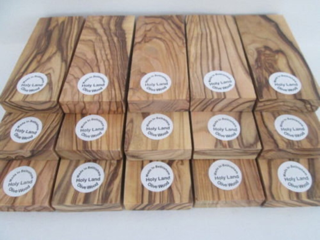 Genuine Bethlehem Olive Wood Knife Scales/ Blanks, 10 Pieces Highly