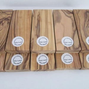 Genuine Bethlehem Olive Wood Knife Scales/ Blanks, 5 Pieces Highly Figured