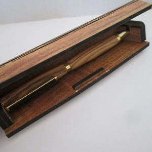Flexible Pen Box / Case + Bethlehem Olive Wood Pen.