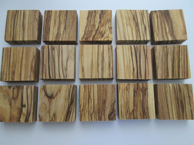 15 Bethlehem Olive Wood Ring Blanks / Pieces Jewelry Making 1 6/8 X 1 6