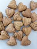 Authentic Bethlehem Olive Wood 3D Hearts  , Natural figured & free of defects - Holy Land gift product logo