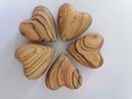 Bethlehem Olive Wood Handmade Hearts. 3D heart shape. Olivewood Wedding Hearts 2 inch each .. ( Hand Picked ) product logo