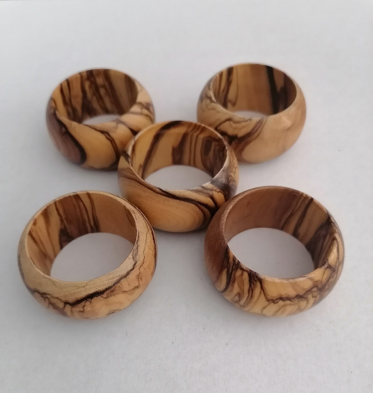 BETHLEHEM Olive Wood Napkin Rings around 1 6/8 in Etsy