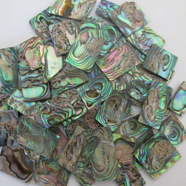 2 oz Green Paua Abalone Shell DEFECT Blanks, Inlay Material. 35-40 Pieces 0.06"