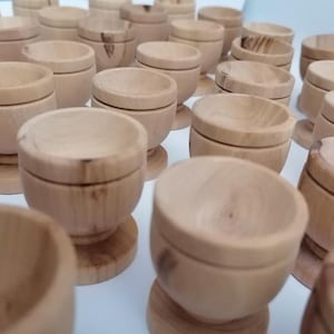 Sets of Hand Carved Bethlehem Olive Wood Mini Cups . Chalice . Handmade from Bethlehem / Holy Land.