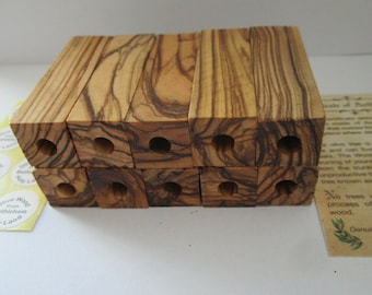 Bethlehem Olive Wood Pen Blanks – Highly Figured Grain, Pre-Drilled Blanks (10 Pack)
