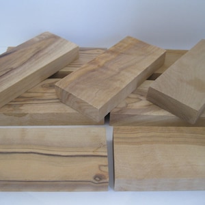 10 White& Slightly Figured Bethlehem Olive Wood Knife Scales,Grips Blanks