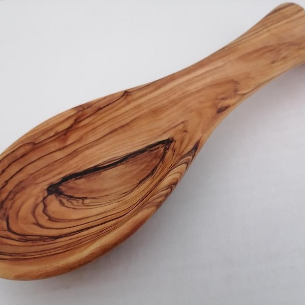 Olive Wood Wooden Spoon Rest / Ladle / Serving Handmade From a Single Piece Non Porous Will Not Stain Chemical Free , 22cm   ( 8 5/8" inch )