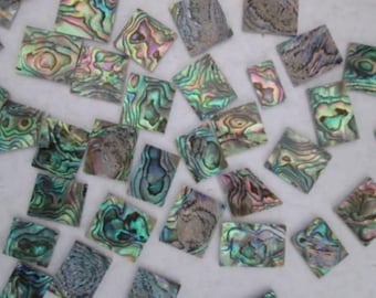 2 oz Green Paua Abalone Shell Blanks: Mosaic Art Inlay Material