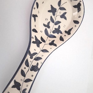 Hand Painted Ceramic Spoon Rest | Colorful Hebron Pottery | Handmade Spoon Holder | Housewarming Kitchen Gift