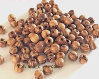 BETHLEHEM Olive Wood Beads - Unique Round Beads from the Holy Land