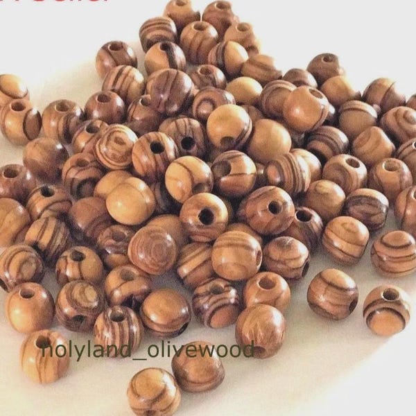 BETHLEHEM Olive Wood Beads - Unique Round Beads from the Holy Land