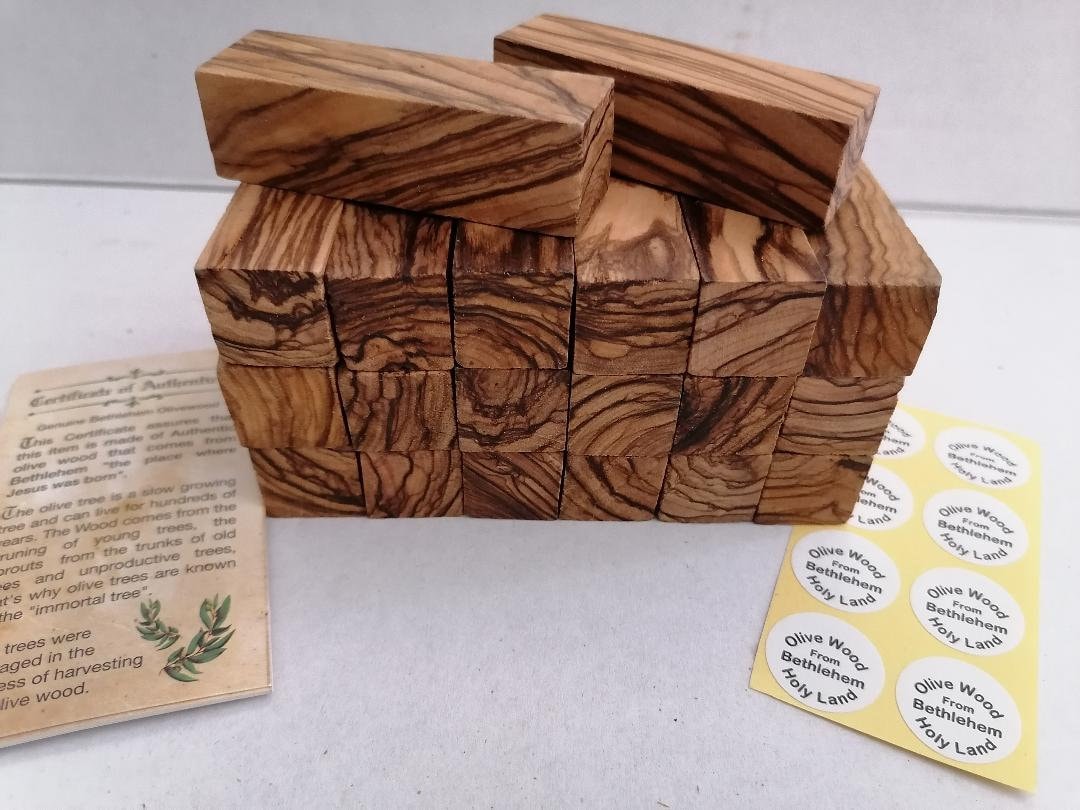 20 Exceptional Bethlehem Olive Wood Pen Turning Blanks with Extreme Figure . Dark Grains  ~  2 1/2"  length