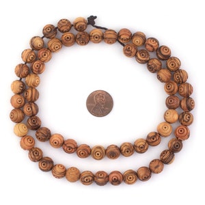 80 Round Olive Wood Beads from the Holy Land of Bethlehem  - Jewelry Making Supplies . your choice of 10mm or 12mm round beads