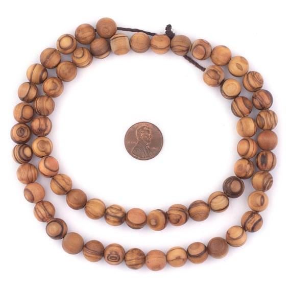 Lot De 400 Perles En Bois De Buis Anciennes - Forme Grain De Riz à Facettes, Couleur Naturelle, Occasion