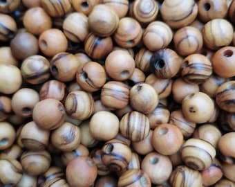 Holy Land Olive Wood Beads: Matte Finish, Various Sizes