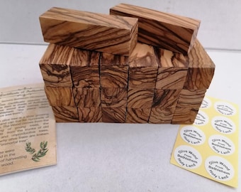 10 Exceptional Bethlehem Olive Wood Pen Turning Blanks with Extreme Figure . Dark Grains ~ 2 1/2&quot; length