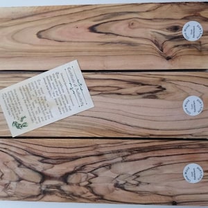 GENUINE BETHLEHEM Olive Wood Planks 9&quot; X 2.5&quot;       ( 23 cm X 6.5 cm ) . Highly Figured Olivewood Knife Scales Blanks