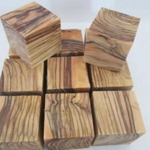5 pcs Bethlehem . Highly Figured . OLIVE WOOD Bottle Stoppers . Turning Blanks  2 X 2 X 2 inch each