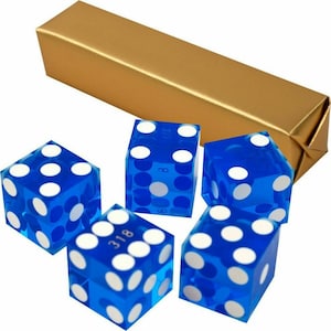 Professional CRAPS 5 Big Blue Dice 19mm 3/4 Inch Yahtzee Dice Games