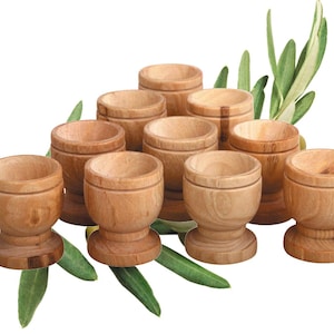 Mini tasse en bois d'olivier BETHLÉEM / TERRE SAINTE . Calice. Fait main