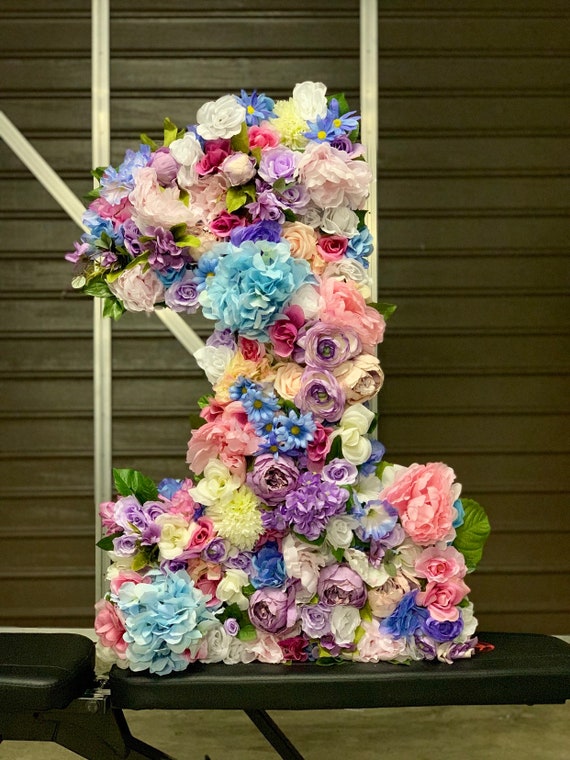 Large Floral Number 1 Flower Birthday Number Photoshoot Etsy