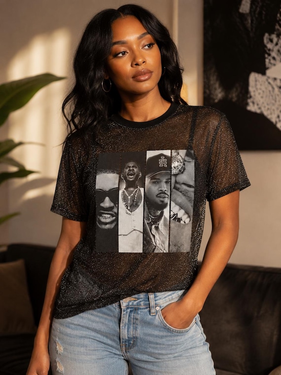 Chris Brown & Usher Concert Sheer Mesh Graphic Shirt | Raymond and Brown Tour Mesh Top | Tour Inspired Outfit | QUICK SHIP