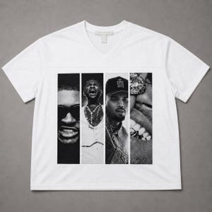Chris Brown and Usher Concert R&B Tour White Unisex V-Neck Mesh Jersey | Raymond and Brown Tour Mesh Jersey | Concert Outfit | QUICK SHIP 画像 2