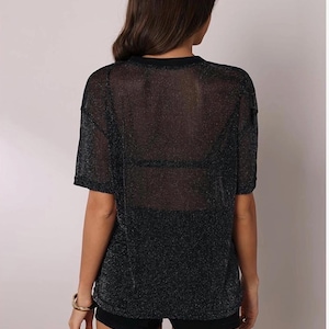 Chris Brown & Usher Concert Sheer Mesh Graphic Shirt | Raymond and Brown Tour Mesh Top | Tour Inspired Outfit | QUICK SHIP afbeelding 3