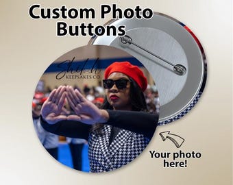 Custom Photo Button Pin | Personalized Picture Badge | Memorial Keepsake Favor (1.25" 2.25" 3") | QUICK SHIP