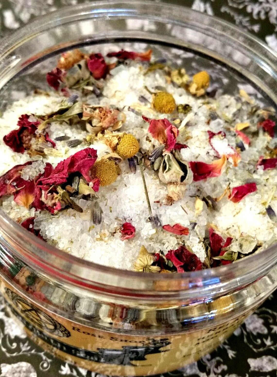 Herbal Bath Salt Blend Soaking Bath Tea Relaxing Epsom Etsy