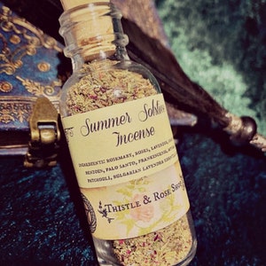 Summer Solstice Incense, loose leaf incense blend, all natural herbal incense, beautiful scent, smudging incense,  with essential oils