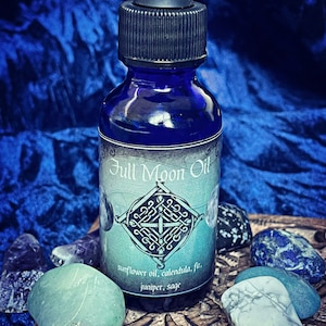 Full Moon Oil, Manifestation Oil /Fir Juniper and Sage, charged under Full Moon Energy, 1 ounce, with essential oils