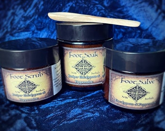 Pedicure Set, at home pedicure, foot care, buy as a set or individually, tired feet, relaxing feet, moisturize, dry skin, scrub and salve